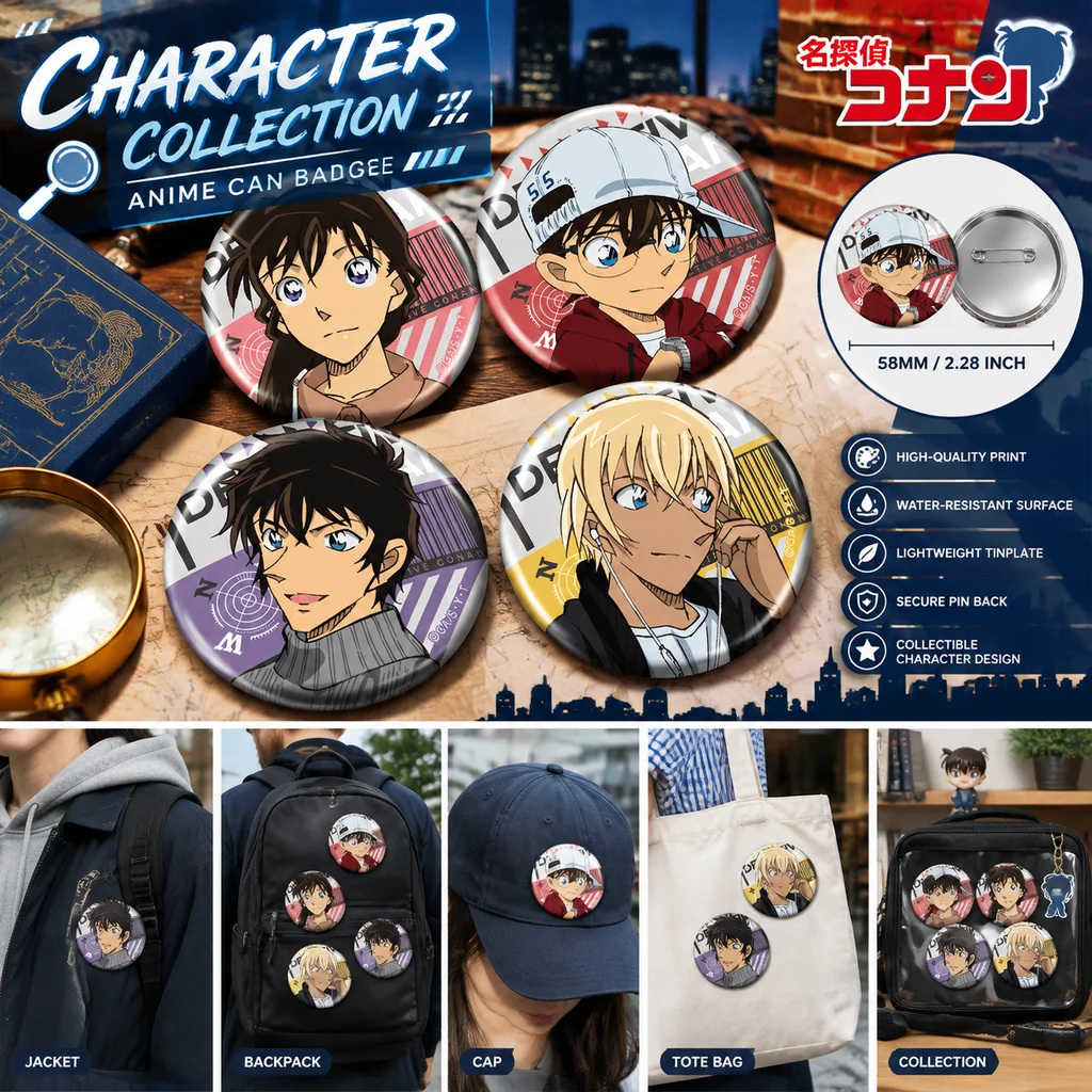 Anime Merchandise In Japanese - Insignia de metal de Detective Conan,